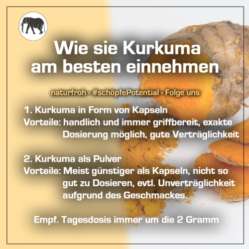 Kurkuma einnehmen