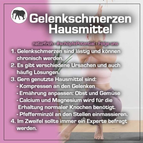 Gelenkschmerzen-Hausmittel Gelenkschmerzen Hausmittel